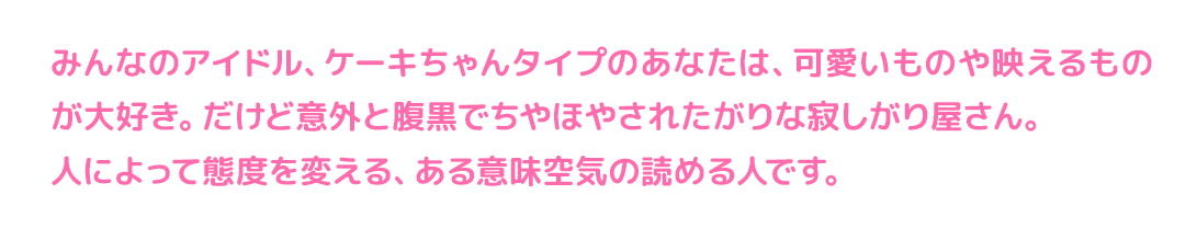 ケーキちゃん こぎみゅんコギムニスト診断結果 サンリオ公式キャラクターこぎみゅんのコギムニスト診断